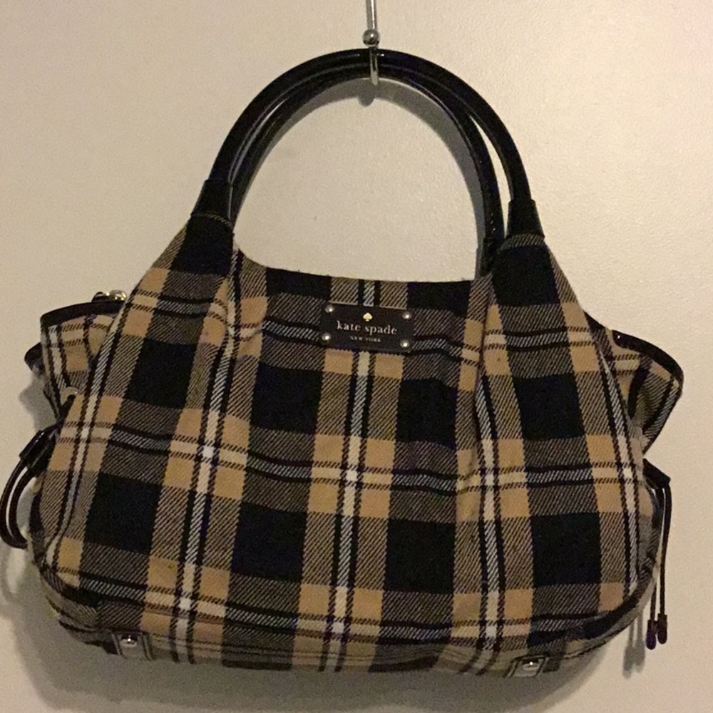 Used twice Kate Spade Soft Wool Plaid Tote/Handbag